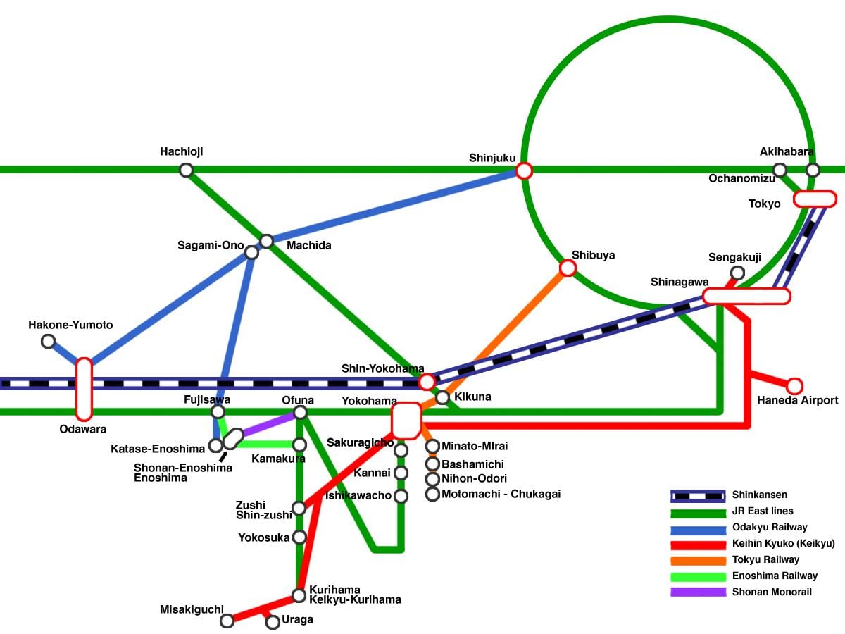 Yokohama line ramani