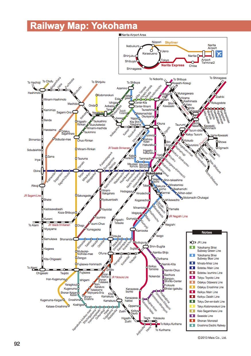 Tokyo Yokohama treni ramani